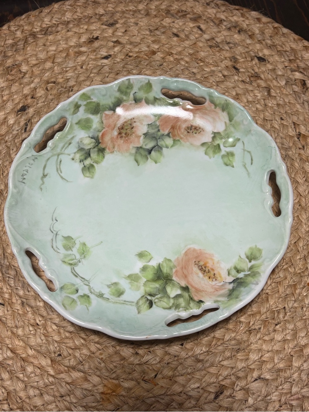 Hand Painted Floral Plate